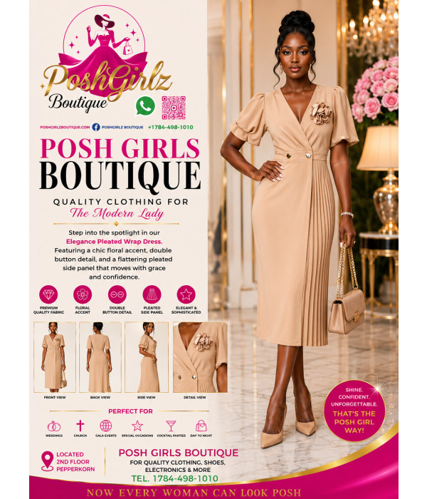 Elegance Pleated Wrap Dress