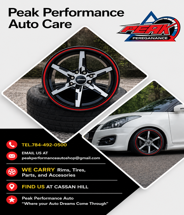 Machined Black & Red 5-Spoke Alloy Wheel