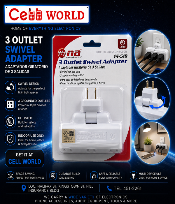 Nippon America 3 Outlet Swivel Adapter