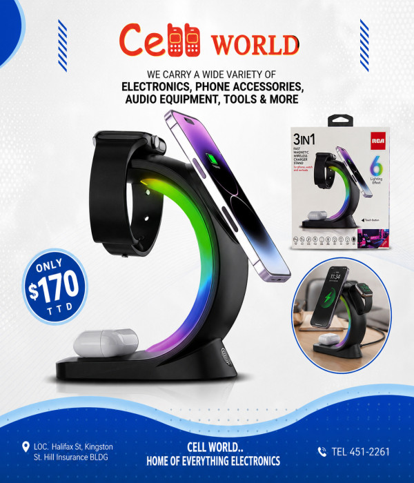 RCA 3 in 1 Wireless Magnetic Charger Stand