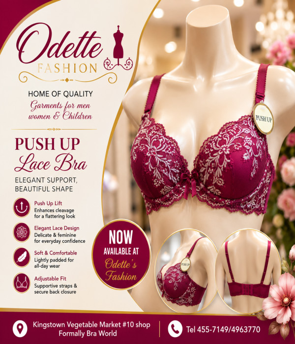 Ruby Elegance Push-Up Lace Bra