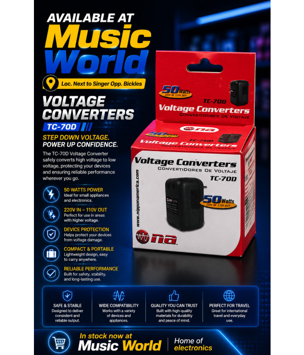 TC-70D 50-Watt Voltage Converter