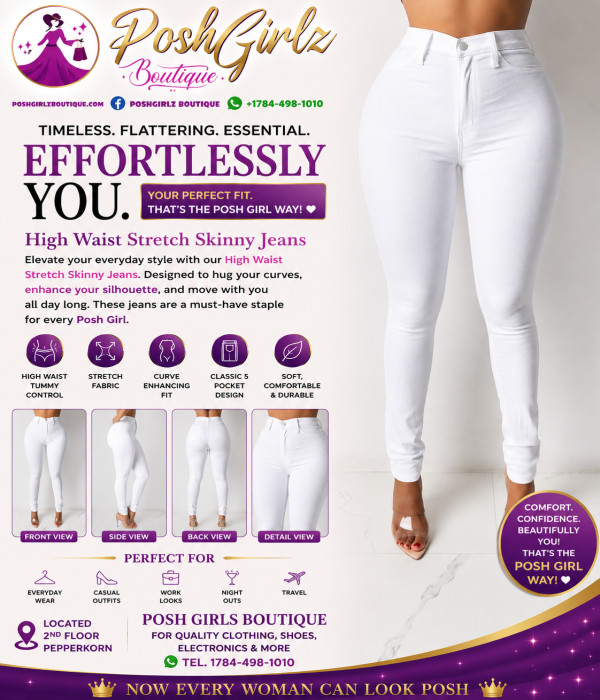 White High Waist Stretch Skinny Jeans
