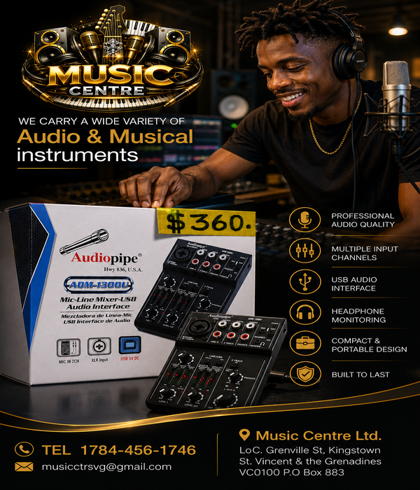Audiopipe ADM-1300U USB Audio Mixer & Interface