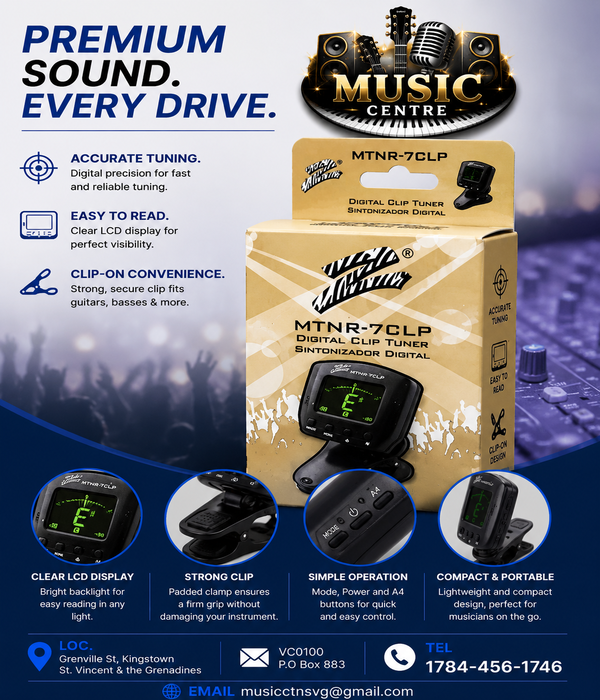 MTNR-7CLP Digital Clip-On Guitar Tuner