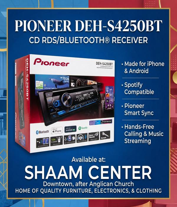 Pioneer DEH-S4250BT CD RDSBluetooth Car Stereo Receiver
