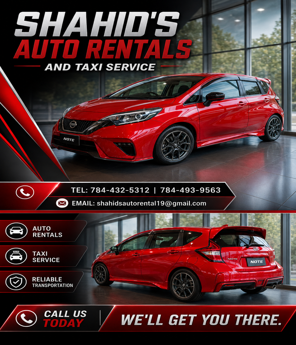 Shahid's Auto Rentals - Red Nissan Note Hatchback Rental