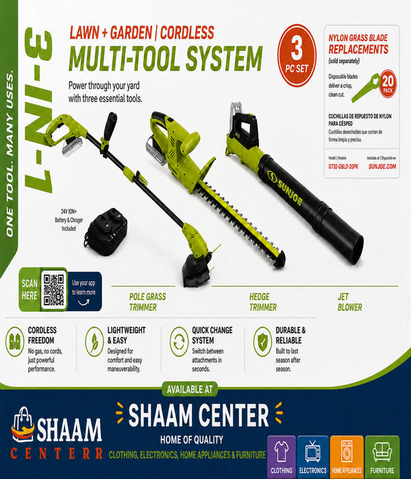 Sun Joe 24V Cordless 3-in-1 Multi-Tool System