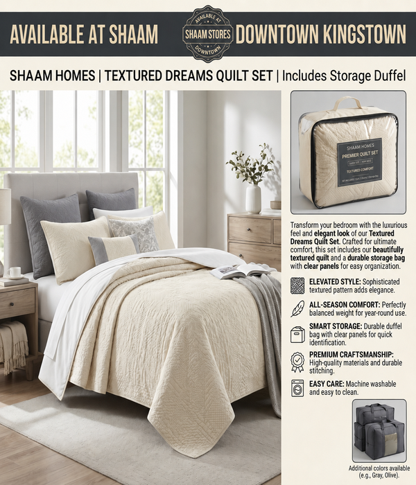 Textured Dreams Quilt Set with Storage Duffel
