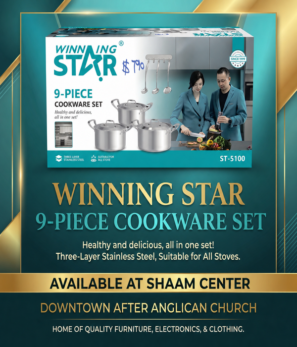 Winning Star 9-Piece Stainless Steel Cookware Set