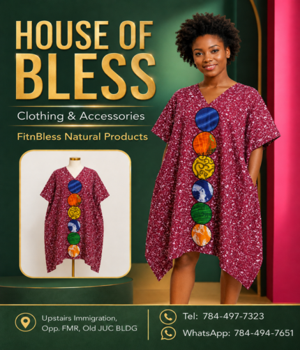 Burgundy Patchwork Kaftan Dress - Image 1