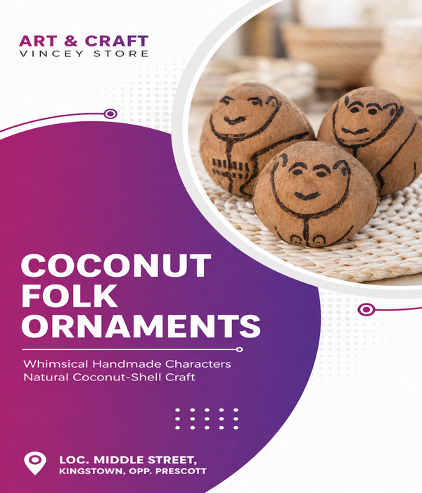 Coconut Folk Ornaments