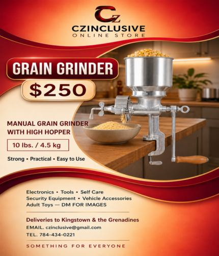 Czinclusive Online Store - Manual Grain Grinder with High Hopper - Image 1