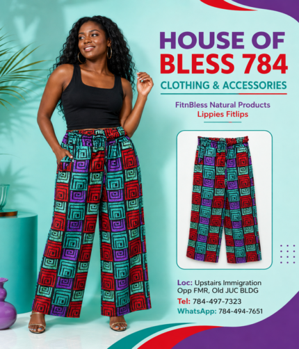 Geometric Print Wide-Leg Palazzo Pants - Image 1