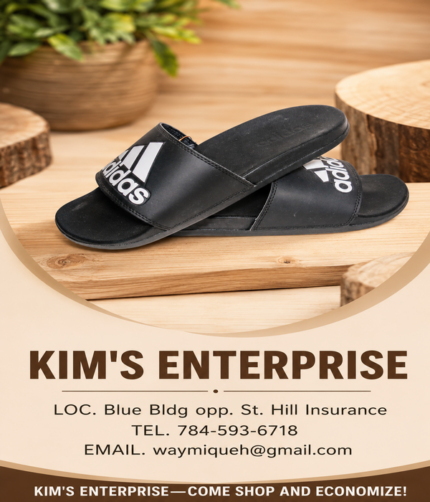 Kim's Enterprise- Black Adidas Slide Sandals - Image 1