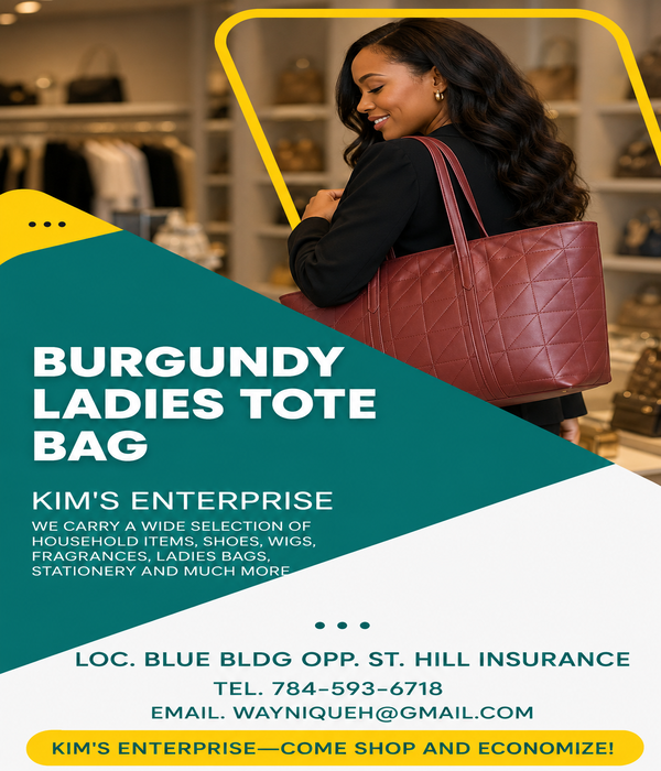 Kim's Enterprise- Burgundy Quilted Ladies’ Tote Bag
