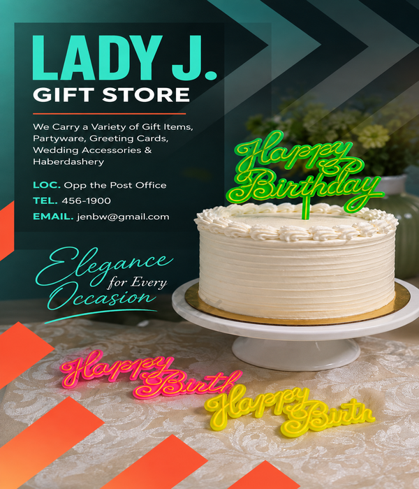 Lady J. Gift Store – Assorted Happy Birthday Cake Toppers