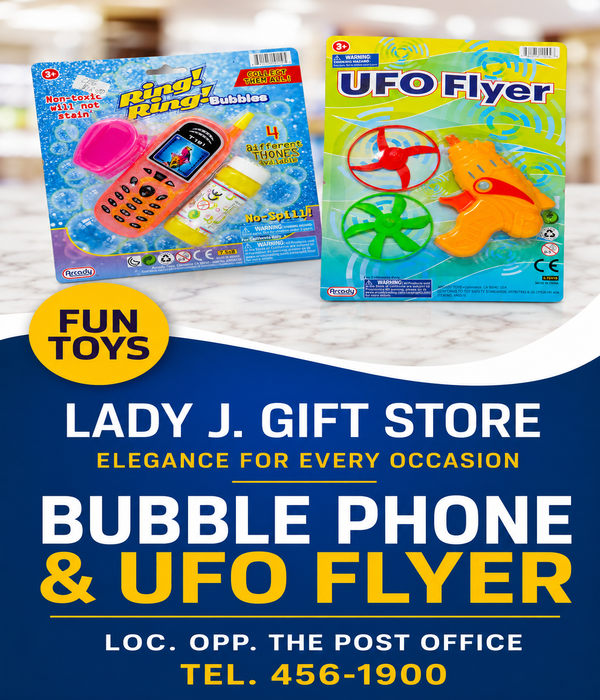 Lady J. Gift Store – Bubble Phone & UFO Flyer Toy Set