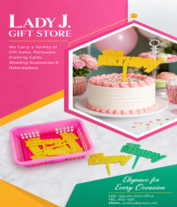 Lady J. Gift Store – Happy Birthday Cake Toppers