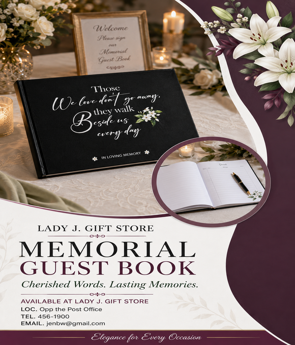 Lady J. Gift Store – Memorial Guest Book