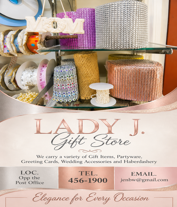 Lady J. Gift Store – Rhinestone Mesh, Burlap & Pearl Decorative Trim
