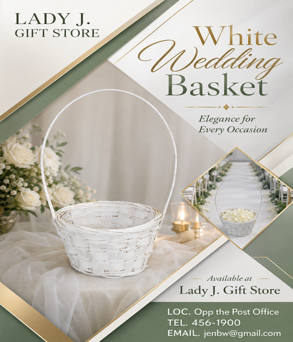 Lady J. Gift Store – White Wedding Basket