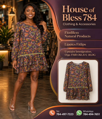 Long-Sleeve Floral Tiered Mini Dress