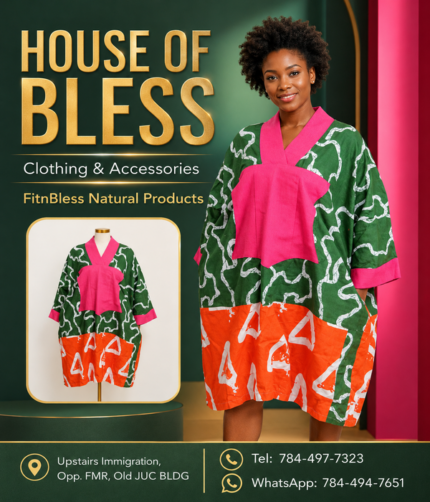 Multicolour Abstract Oversized Kaftan Dress - Image 1