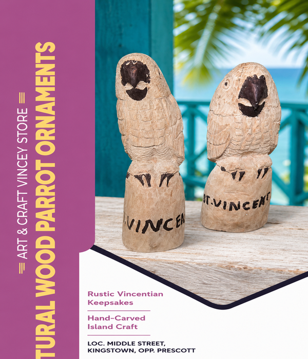 Natural Wood Parrot Ornaments