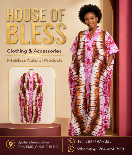Pink & Brown Tie-Dye Kaftan Dress - Image 1