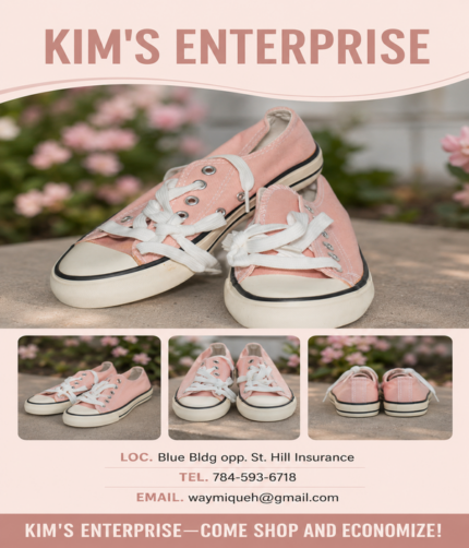 Pink Canvas Low-Top Lace-Up Sneakers - Image 1
