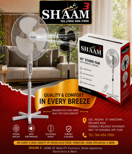 Shaam 3 - 16-Inch Stand Fan with Remote Control - Image 1