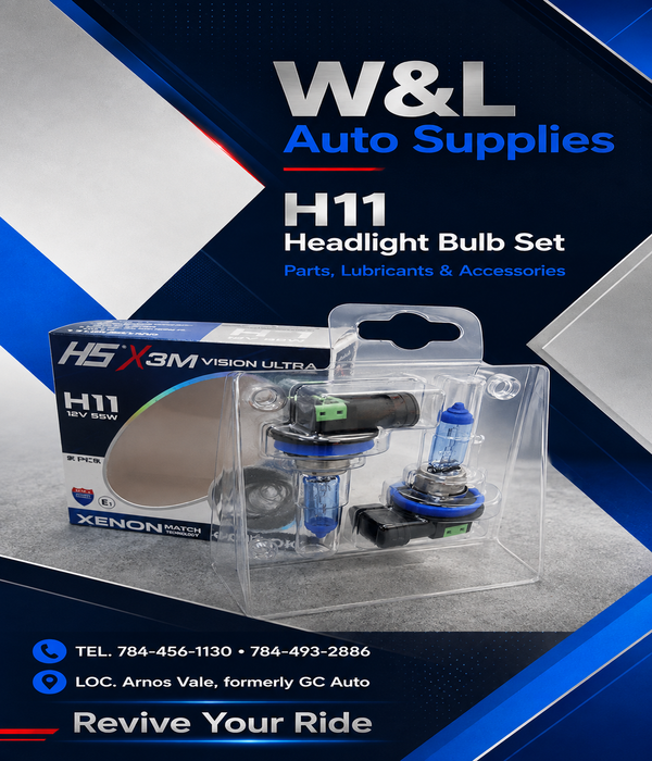 W&L AUTO – HS H11 12V 55W Headlight Bulb Set