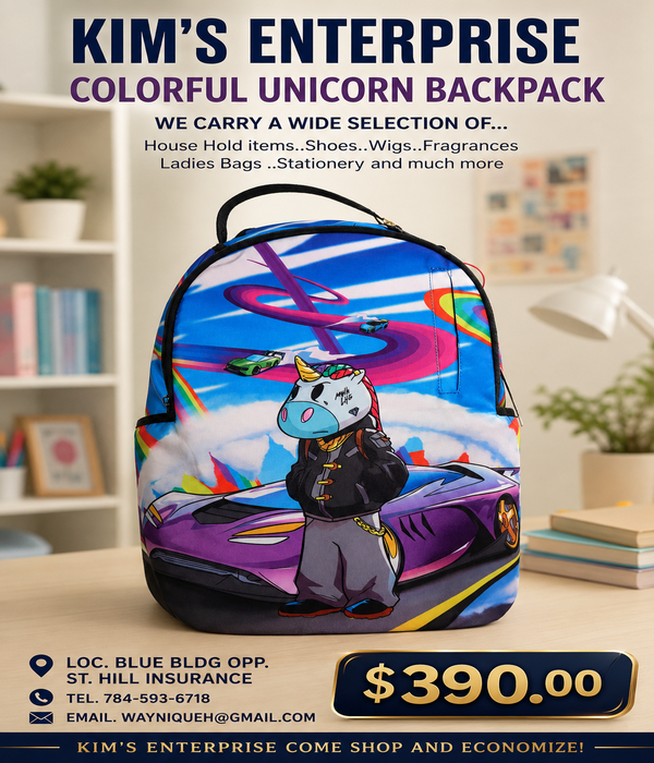 kims unicorn and car bag