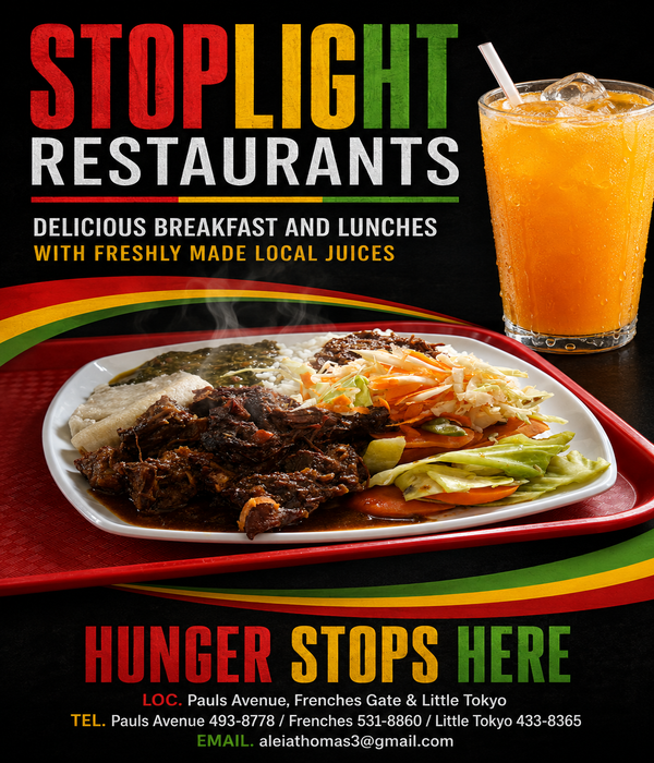 Stoplight Restaurants - Rice, Stewed Meat & Vegetables with Orange Juice